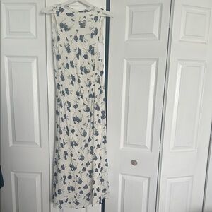 Reformation White and Blue Halter Maxi Dress for Weddings